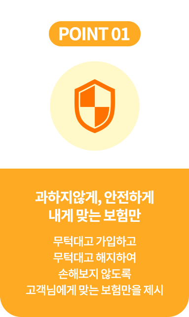 과하지않게, 안전하게 내게맞는보험만 